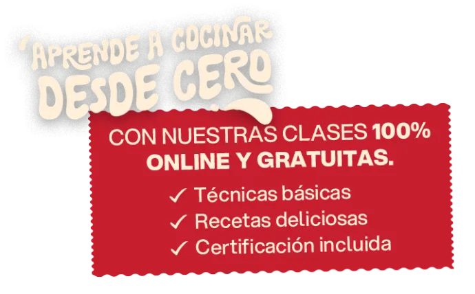 Aprende a cocinar desde cero con nuestras clases 100% online y gratuitas